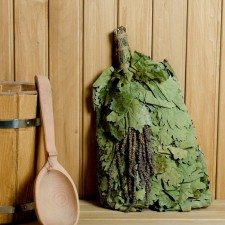 A broom for a bath oak with sage, in individual packaging