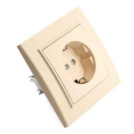 1-seater s/s outlet, Stekker series Erna, PST16-9010-02, ivory-1