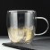 Glass mug with double walls "Geometry", 300 ml