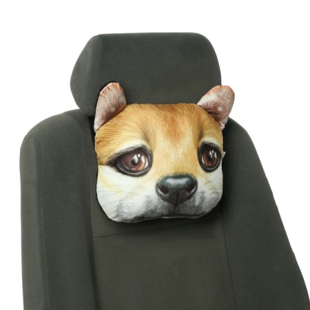Pillow for the headrest Matech Animals Line, Shiba, 30 x 25 x 10 cm, brown-5