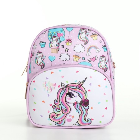 Baby backpack on lightning, lilac-pink color-1