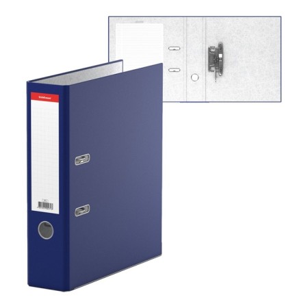 A4, 70 mm, Erichkrause, Standard, Bumvinyl, with label on the spine, lower metal knant, blue