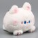 Soft toy "Cat-shred" on a key fob, 11 cm, white-pink color