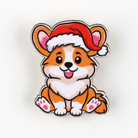 Icon in the box "New Year's Corgi", 5 x 4 cm-3