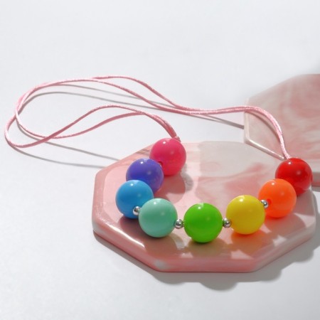 Buses children's "chosen" rainbow, 8 beads, colored in silver-1