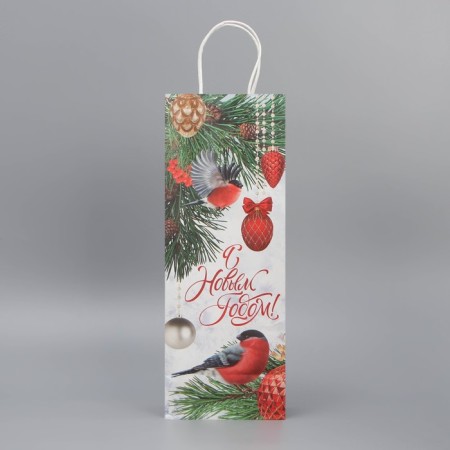 Package for the bottle "New Year's mood", 13 x 36 x 10 cm, New Year-3