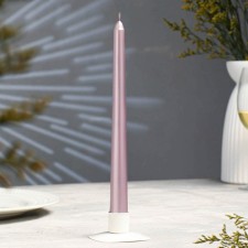 Antique candle, 2.3x 25 cm, varnished, pink metallic