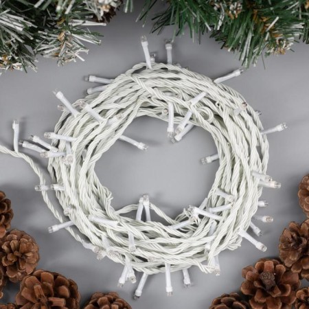 Garland “thread” 10 m, IP20, white thread, 100 LED, green glow, 8 modes, 220 V-1