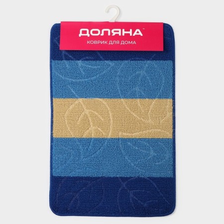 House rug of the share "Leaves", 40 × 60 cm, blue color-4