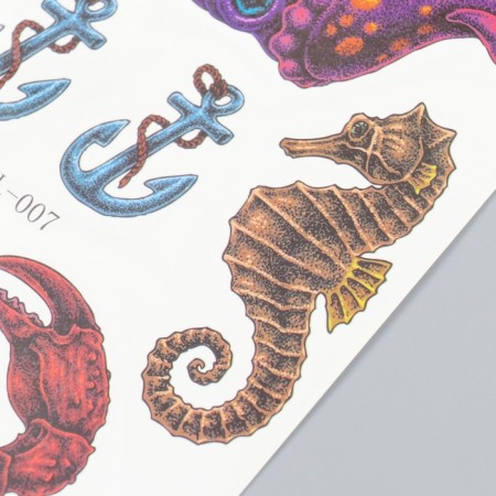 Tattoo on the body color "Underwater Myths" 21x14.8 cm-2