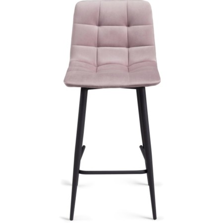 Baric stool for metal/velor, black/pink 43x42x93 cm-1