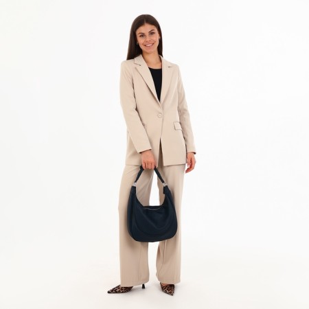 Load bag with lightning, external pocket, long belt, dark blue color-1