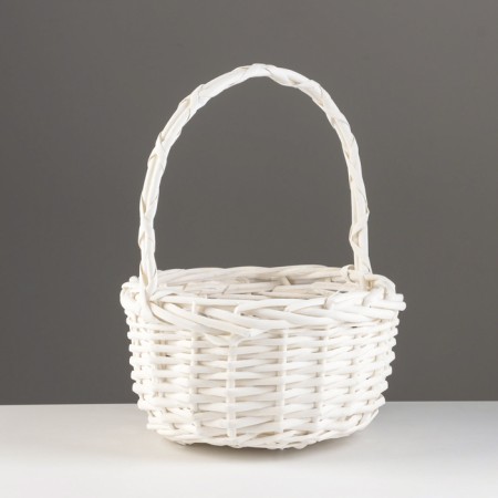 Wicker basket, 23x23x12.5x28 cm, white, willow