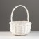 Wicker basket, 23x23x12.5x28 cm, white, willow