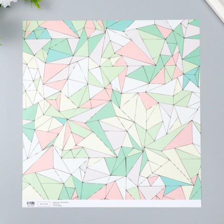 Scrapbooking paper bilateral gold "Triangles" density 180 g 30.5x32 cm-4