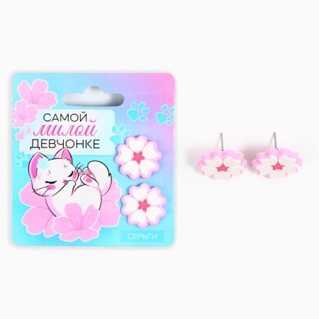 Серьги гвоздики «Самой милой» 6 х 6,5 см-1