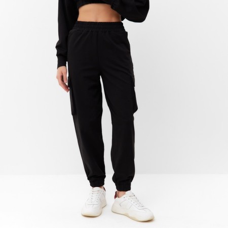 Women's costume (trousers, sweatshirt) minku: casual collection color black, size 44-2