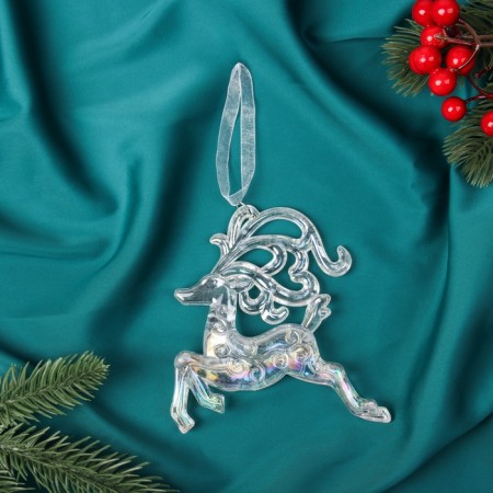 Jewelry decoration "Deer Rogs" 12x11 cm, transparent overflow