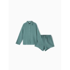 Комплект женский (рубашка, шорты) KAFTAN Basic р. 52-54 зеленый