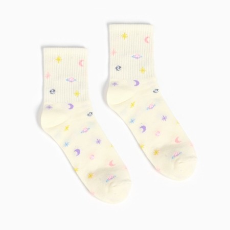 Women's socks, beige color/space, size 35-37-1