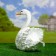 Garden figure "Swan" average white 43x38x20cm