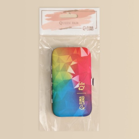 Set of manicure "rainbow", 7 items, in a case, multi -colored-7