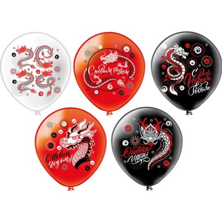 Shar Latex 12 "" Festival NG Dragon 2024 "1 tbsp., 2 centers, set 25 pcs., Mix