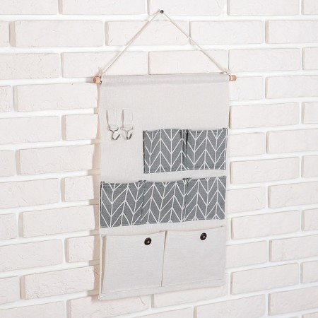 ORGANIZER OF SUBSTANCE with pockets "Zigzag", 7 departments, 49 × 35 cm, color gray color-1
