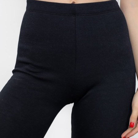 Female leggings with fur, black color, size 42-3