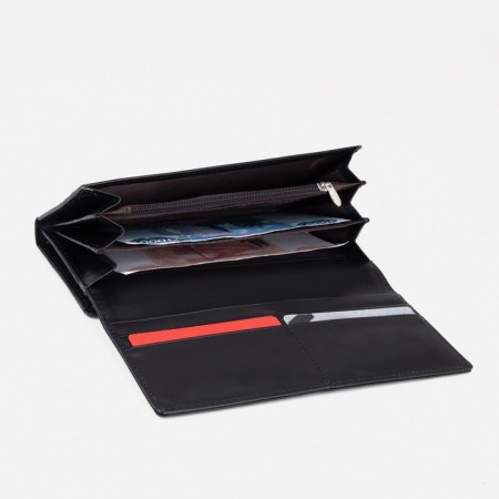 Women's wallet on magnets, black color-4