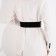 Women's belt, width 10 cm, elastic band, metal buckle, black color