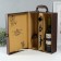 Casket wood, leatherette for 2 bottles of premium 3 objects 11.5x26x37 cm