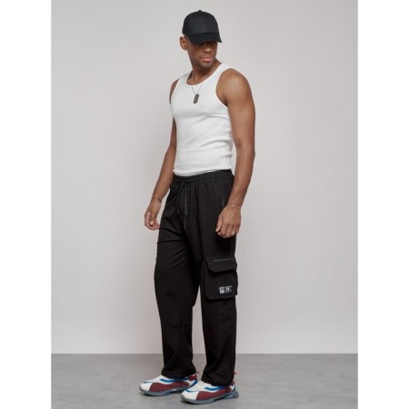 Sports male trousers, size 52, black color-4