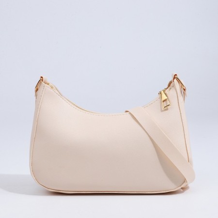 Baget bag with zipper, dairy color