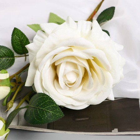 Artificial flowers "rose decay" 66 cm, white-1