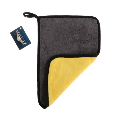 A rag for car Cartage, microfiber, 800 g/m², 30 × 20 cm, yellow-gray-1