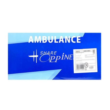 Metal “ambulance” machine, inertial, light and sound effects, scale 1:48-4