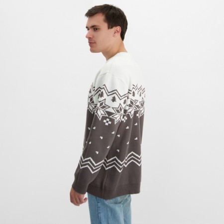 New Year. Knitted jumper KAFTAN Scandinavia size 54, gray-4