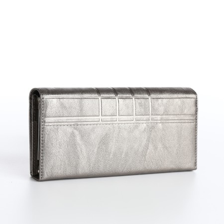 Women's wallet on a magnet, silver color-1