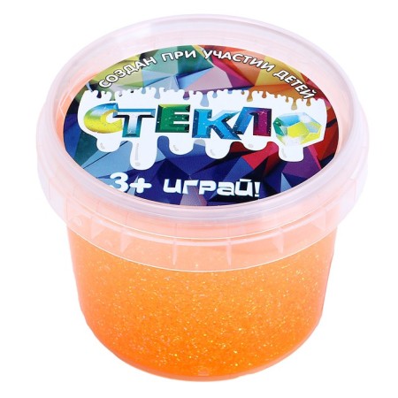 Slime "Glass" with iridescent neon spikes, orange 100 g-4