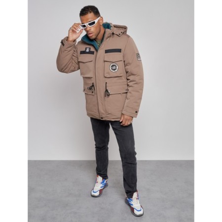 Winter male jacket, size 50, brown color-9