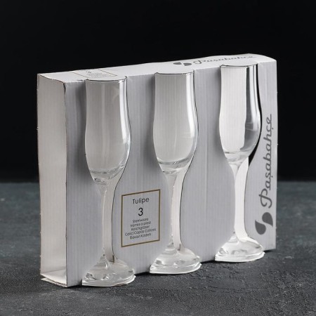 Set of glass glasses for champagne Tulipe, 200 ml, 3 pcs-1