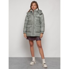 Winter jacket is women, size 44, the color is light green