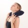 Pillow for the neck is road, inflatable, 42 × 27 cm, blue color
