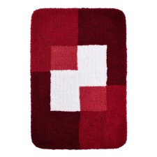 Coins bathroom mat, red, 60x90 cm