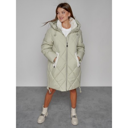 Coat insulated winter female, size 50, color light green-10