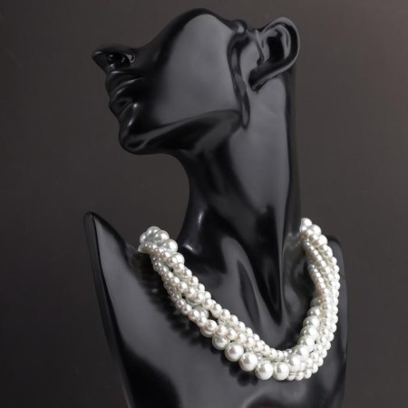 Beads "Pearls" burn, ball No. 6.10, white color, l = 45 cm