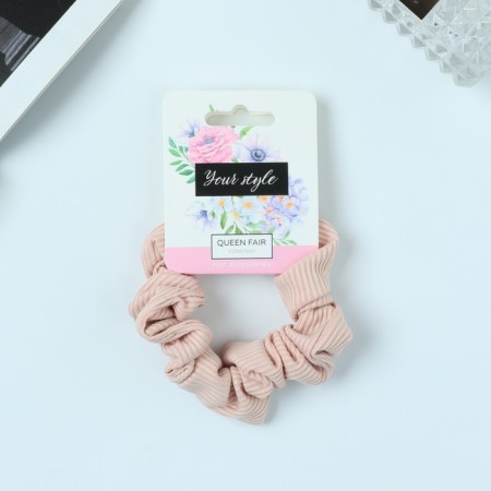 Hair gum "Orbit" classic strip texture, 9 cm, pink-1