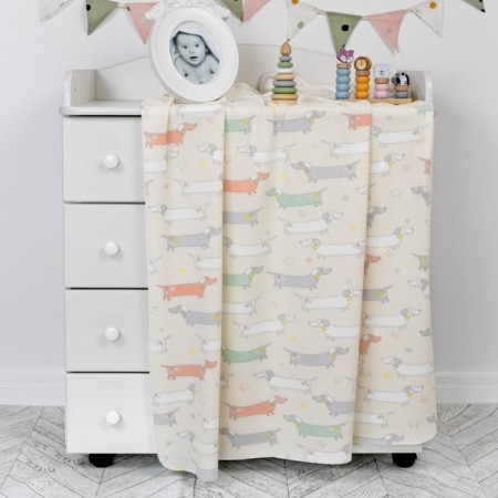 Fleet blanket "Dachshunds", size 100x140 cm-2