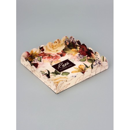 Cookie box, confectionery packaging, "shine", 18 x 18 x 3 cm